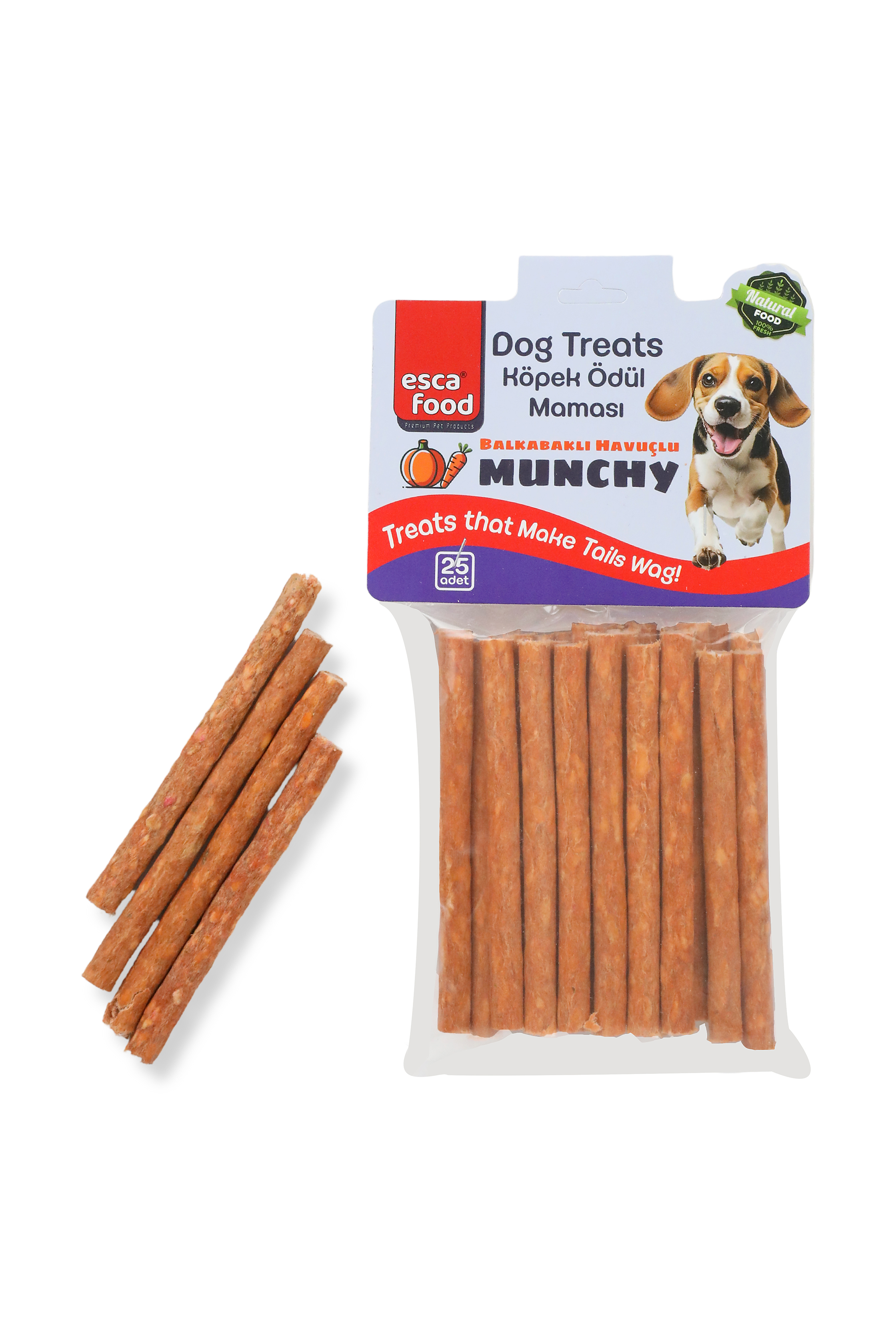 Esca Food Munchy Çubuk Balkabaklı Havuçlu 12 cm 25’li