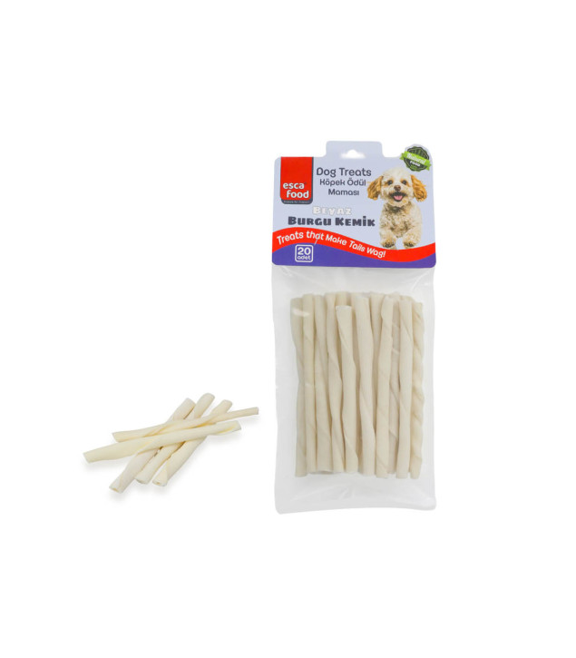 Esca Food Beyaz Burgu Kemik 12 cm 20’li