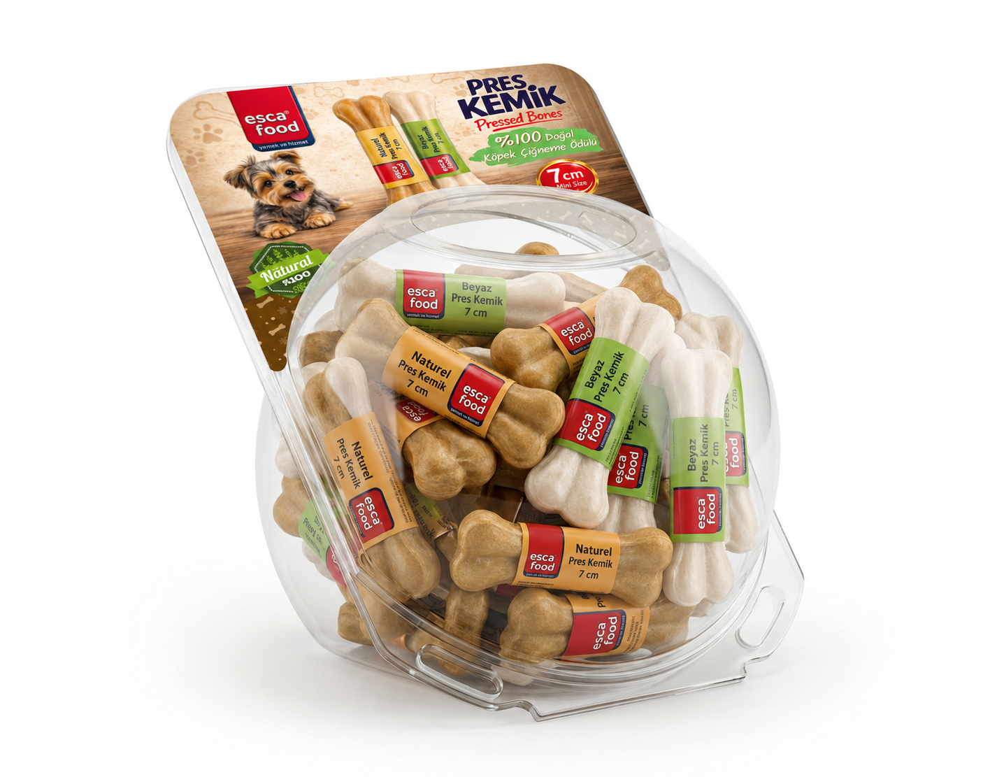 Esca Food Fanus Beyaz-naturel Pres Kemikler 7 cm 50’li