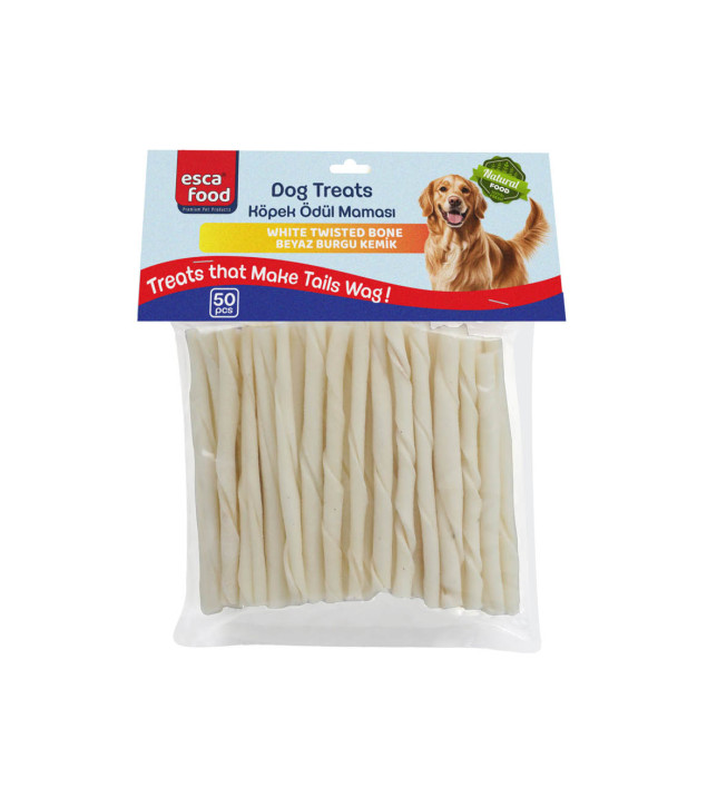 Esca Food Beyaz Burgu Kemik 12 cm 50’li